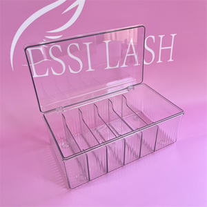 Divided Eyelash Extension Tools Container Clear Acrylic