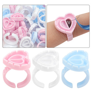 Double Heart-Shaped Fanning Glue Cup Ring (50pieces/pack)